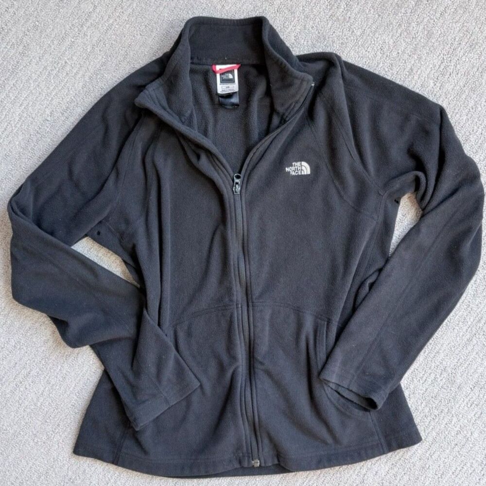 The North Face TKA 100 Glacier Full Zip Microfleece Jacket Black Womens Size L